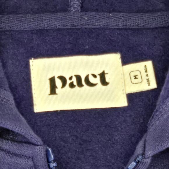 Pact One For All Full Zip Hoodie Unisex Womens Mens M Blue Organic Cotton - Picture 4 of 10